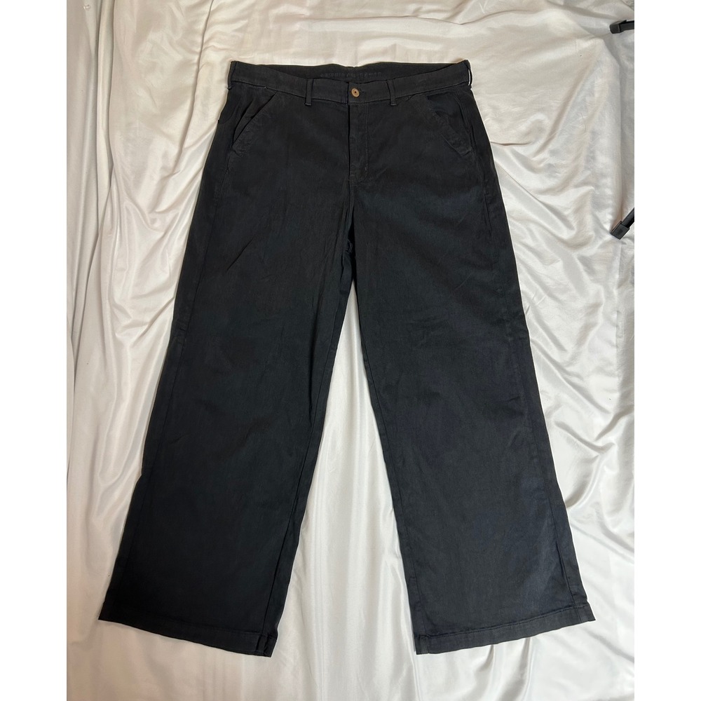 American Eagle Baggy Wide Leg Pants Black Lyocell Blend Size 18 Regular